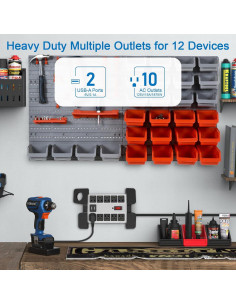 Regleta de Potencia CCCEI 10 Salidas 2 USB 2700J Metal Gris 2