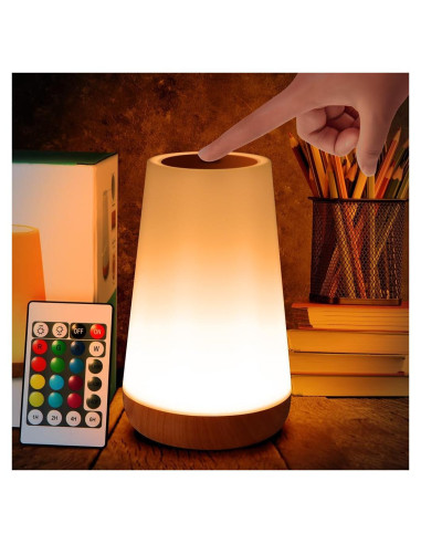 Lámpara de Noche Táctil Luxxflour, 5 Niveles Brillo, 13 Colores RGB