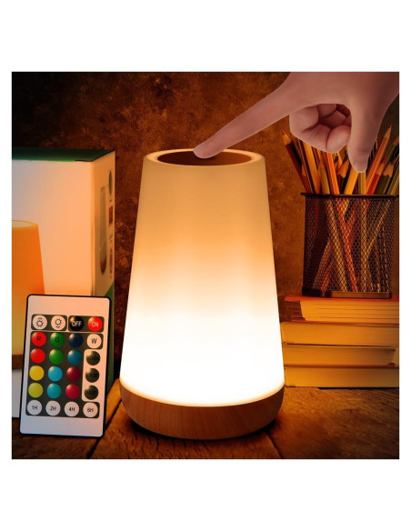 Lámpara de Noche Táctil Luxxflour, 5 Niveles Brillo, 13 Colores RGB