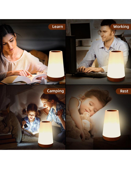 Lámpara de Noche Táctil Luxxflour, 5 Niveles Brillo, 13 Colores RGB