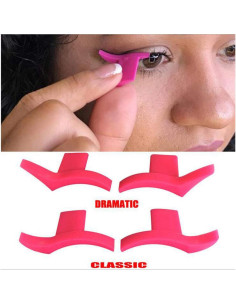 4 Pares Plantillas de Delineador de Ojos Silicona Estilo Clásico y Dramático 2