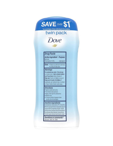 Desodorante Antitranspirante Dove Invisible Solid 73.71 g x2
