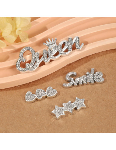 Encantos para Zapatos Brillantes 18PCS Plateados Joyería