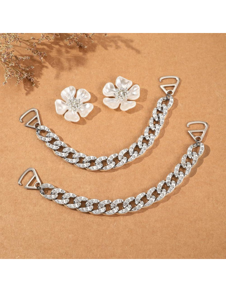 Encantos para Zapatos Brillantes 18PCS Plateados Joyería