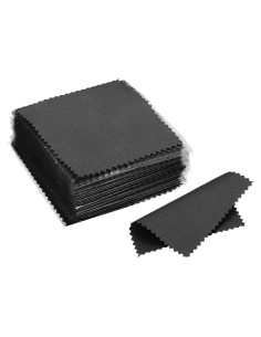 Paño de Limpieza de Joyería PATIKIL 100 Piezas Microfibra Negro