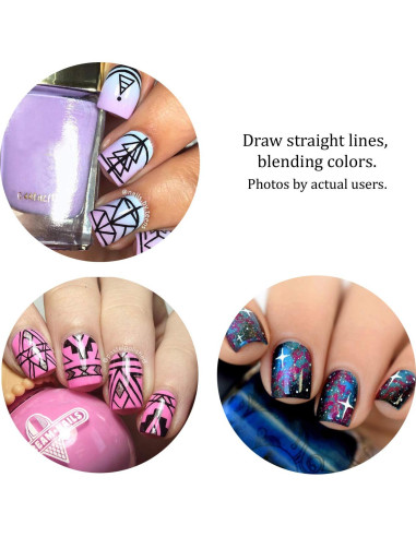 Juego de Pinceles para Arte de Uñas Vino Berry - 3 Piezas