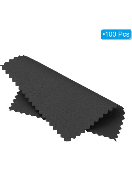 Paño de Limpieza de Joyería PATIKIL 100 Piezas Microfibra Negro