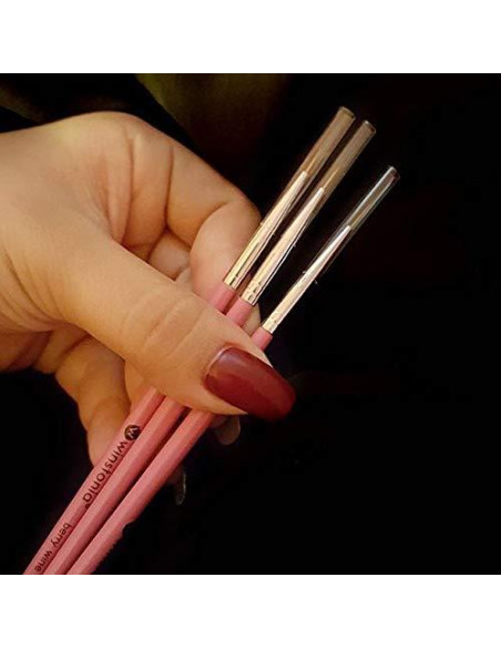 Juego de Pinceles para Arte de Uñas Vino Berry - 3 Piezas