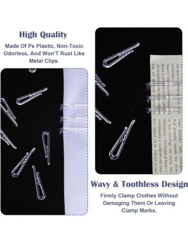 200 Clips de Plástico Transparente en Forma de Cocodrilo 3.78cm