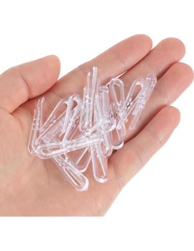 200 Clips de Plástico Transparente en Forma de Cocodrilo 3.78cm