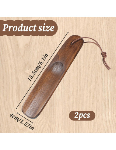 2 Piezas Cuerno de Zapato de Madera QfwdfcTrenz 15.24 cm