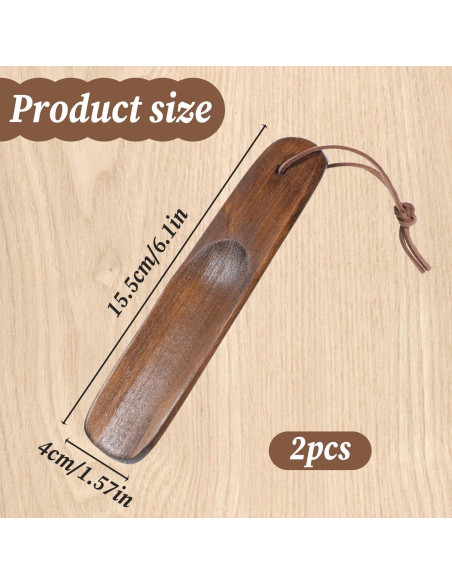 2 Piezas Cuerno de Zapato de Madera QfwdfcTrenz 15.24 cm