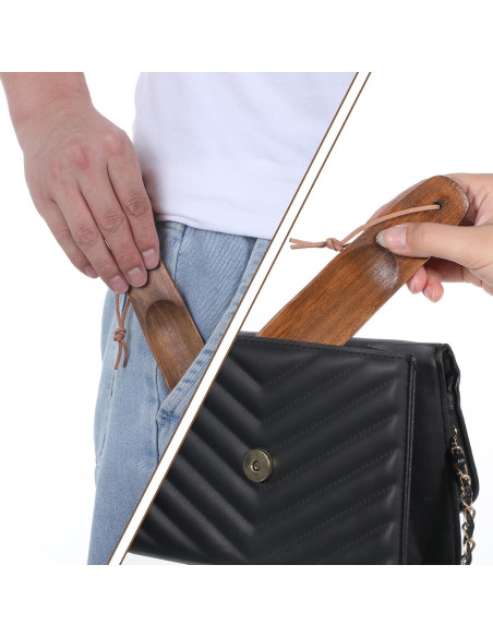 2 Piezas Cuerno de Zapato de Madera QfwdfcTrenz 15.24 cm