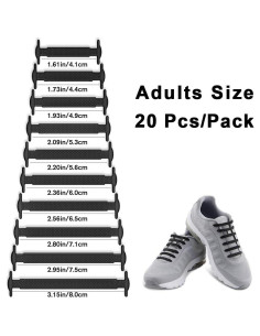 Cintas de Zapatos Sin Atar HOMAR de Silicona Elástica - 20 Piezas 2