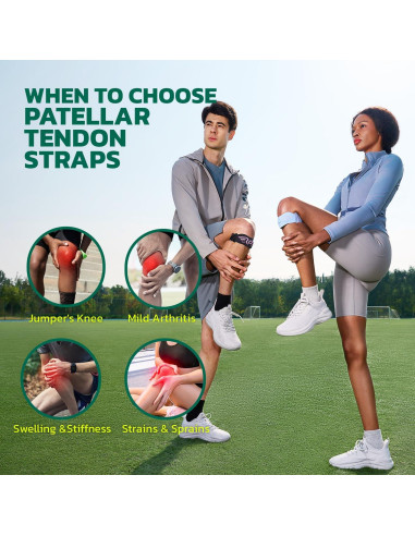 Paquete de 2 bandas de soporte para rodilla aoFIT - Ajustables