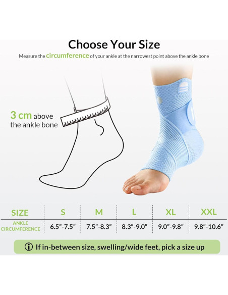 Soporte de Compresión para Tobillo ZOELION Azul Pequeño