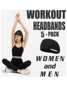 Banda para la cabeza LROEZR 5 PCS absorbente para yoga y running 2