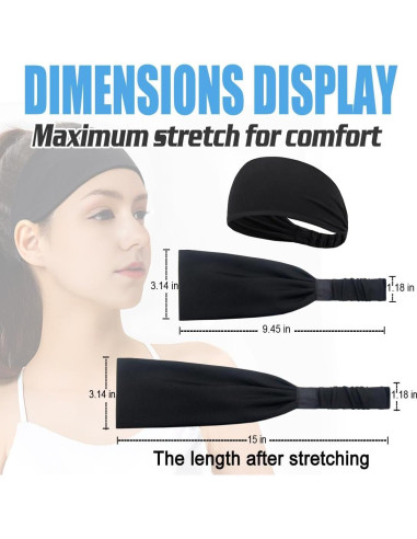 Banda para la cabeza LROEZR 5 PCS absorbente para yoga y running