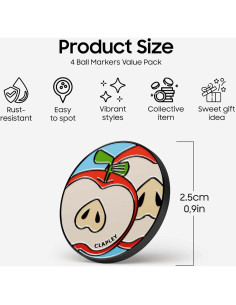 Marcadores de Pelota CLAPLEY Golf Acero Inoxidable 4 Piezas 2