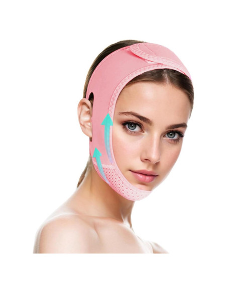 Cinta para la Barbilla ROWMATE Beauty - Reductor de Papada Rosa