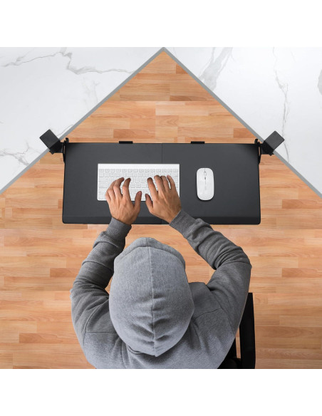 Bandeja de Teclado Ergonomica ETHU para Escritorio en L 67.9x31cm