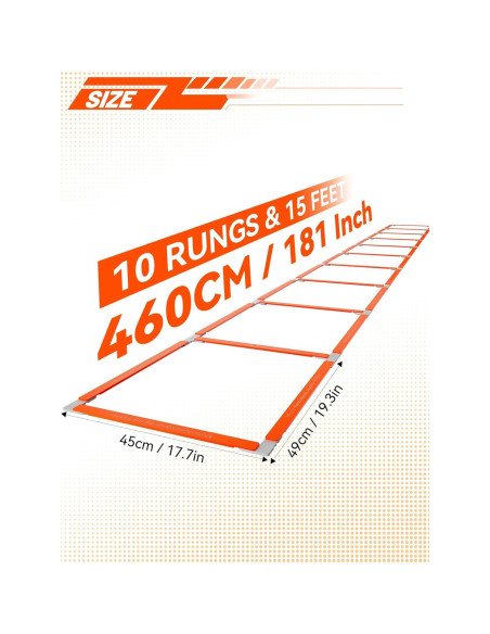 Escalera de Agilidad TONTATTA 4.6m Plegable Sin Enredos