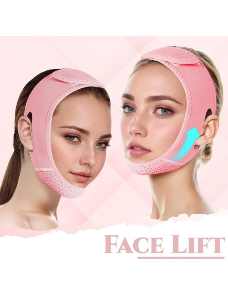 Cinta para la Barbilla ROWMATE Beauty - Reductor de Papada Rosa