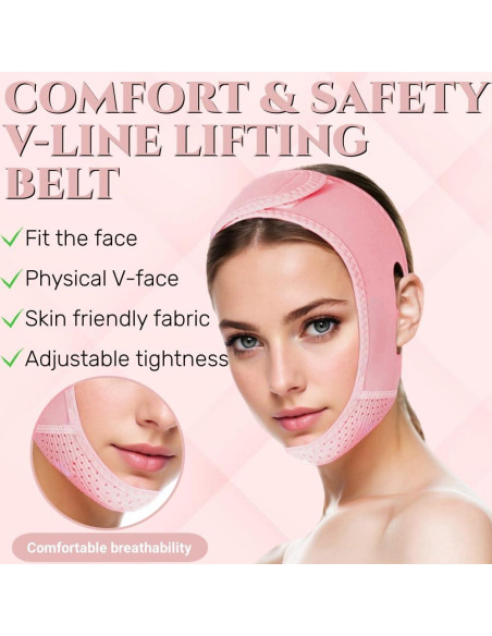 Cinta para la Barbilla ROWMATE Beauty - Reductor de Papada Rosa