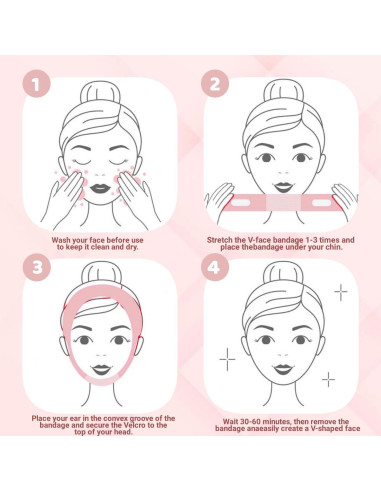 Cinta para la Barbilla ROWMATE Beauty - Reductor de Papada Rosa