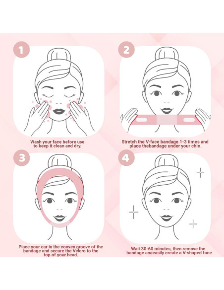 Cinta para la Barbilla ROWMATE Beauty - Reductor de Papada Rosa