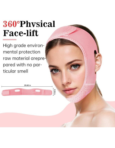 Cinta para la Barbilla ROWMATE Beauty - Reductor de Papada Rosa