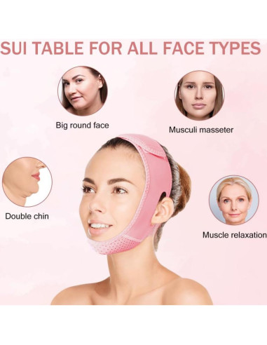 Cinta para la Barbilla ROWMATE Beauty - Reductor de Papada Rosa