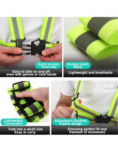 Chaleco Reflectante Ajustable AUOON para Correr y Ciclismo