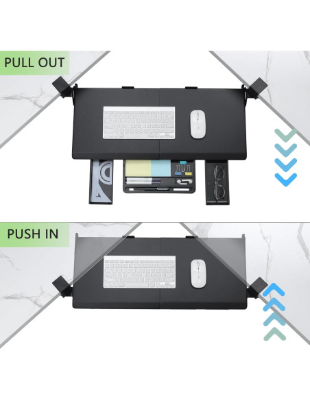 Bandeja de Teclado Ergonomica ETHU para Escritorio en L 67.9x31cm