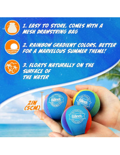 Juego de 5 Pelotas de Agua Billeeit 5.08 cm Multicolores 2