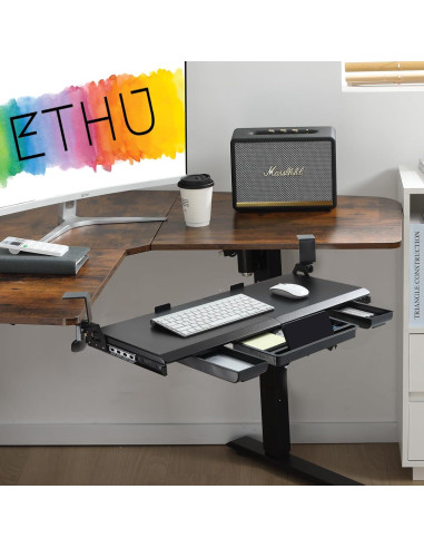 Bandeja de Teclado Ergonomica ETHU para Escritorio en L 67.9x31cm