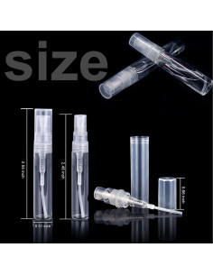 Fandamei 60 Botellas Mini Spray 3ml Plástico Claro 2