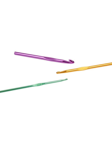 14 Ganchos de Crochet HIBAMSTOR Aluminio Ergonómicos 2-10mm