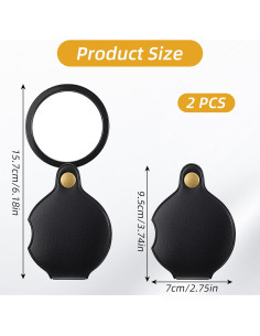 Lupa de bolsillo 20X Yolev, 2 Pcs, plegable y portátil 2