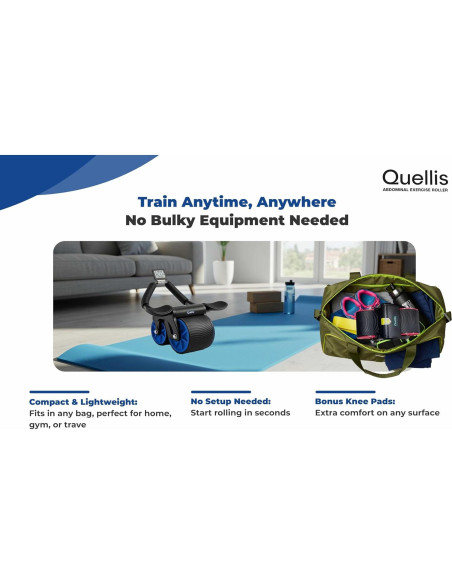 Rodillo Abdominal Quellis Modelo 8013 con Almohadillas y Soporte