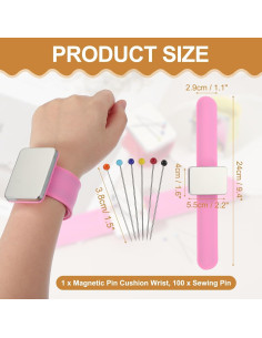 Cojín Magnético para Muñeca PATIKIL Rosa con Banda de Gel 2