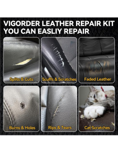 Kit de Reparación de Cuero Negro Vigorder 120ml - Asientos y Muebles 2