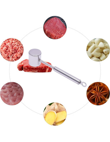 Ablandador de Carne Acero Inoxidable 304 Apto Lavavajillas