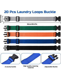 Juego de 50 Clips y Correas de Lavandería Awsxuoor - Nylon 2