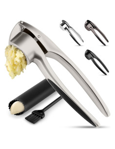 Prensa de Ajo Zulay Kitchen - Acero Inoxidable, Mediana, Plata