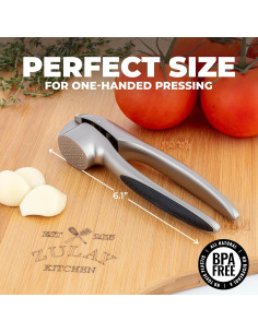 Prensa de Ajo Zulay Kitchen - Acero Inoxidable, Mediana, Plata 2