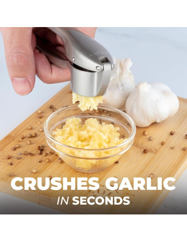 Prensa de Ajo Zulay Kitchen - Acero Inoxidable, Mediana, Plata