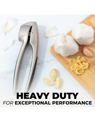 Prensa de Ajo Zulay Kitchen - Acero Inoxidable, Mediana, Plata