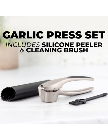 Prensa de Ajo Zulay Kitchen - Acero Inoxidable, Mediana, Plata