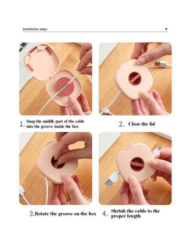 Organizador de Cable Retráctil Mini 4 PCS + 8 Protectores de Silicona